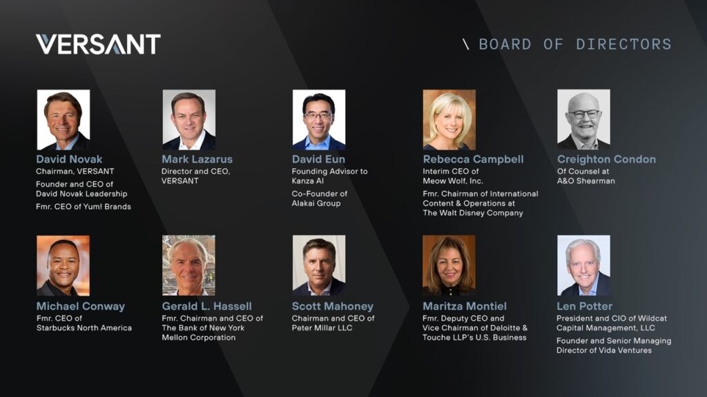 VERSANT Board of Directors for Future Independent Media Company Announced